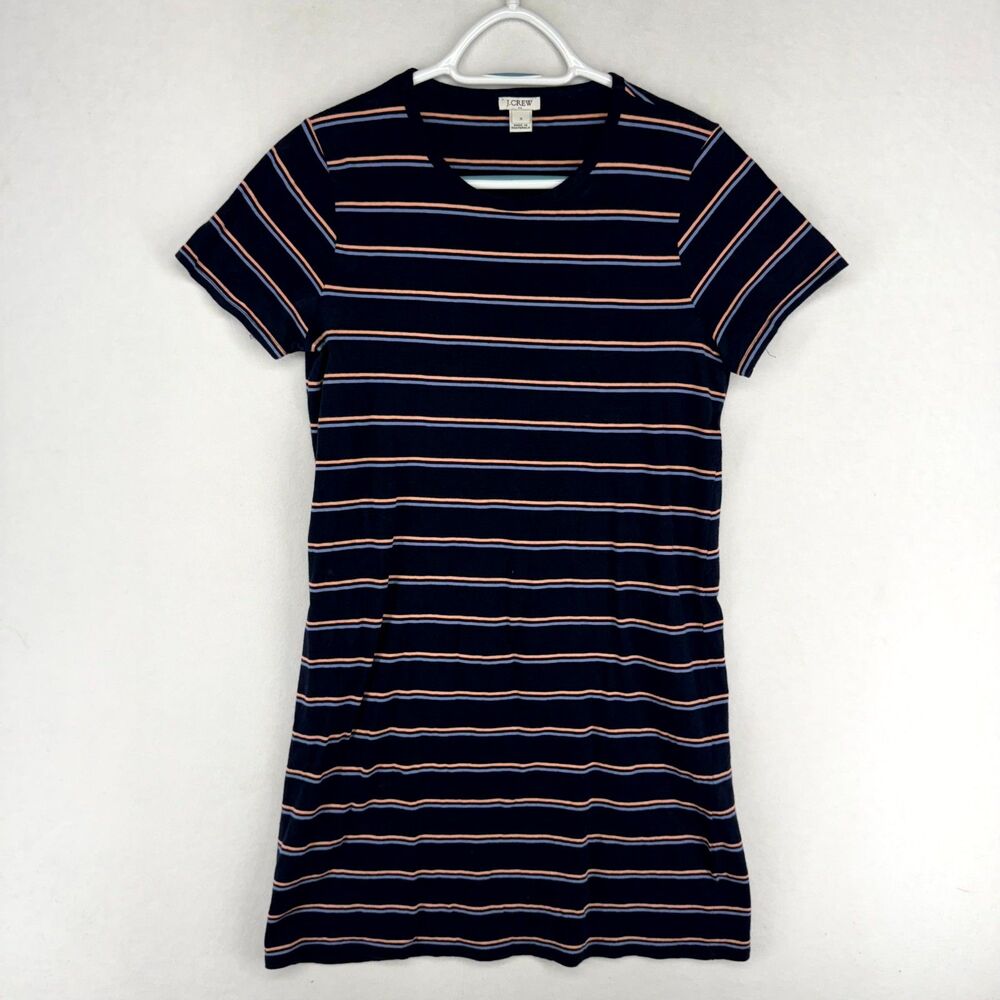 J. Crew Navy Striped‎ T-Shirt Dress Womens Size S